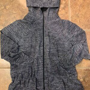 Lululemon hooded zip front jacket with toggle ties at waist